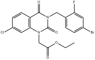 ETHYL [3-(4-BROMO-2-FLUOROBENZYL)-7-CHLORO-2,4-DIOXO-1,2,3,4-TETRAHYDROQUINAZOLIN-1-YL]ACETATE Struktur