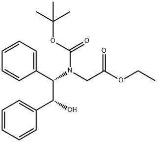 N-(tert-Butyloxycarbonyl)-N-[(1S,2R)-2-hydroxy-1,2-diphenylethyl]-glycine Ethyl Ester Struktur