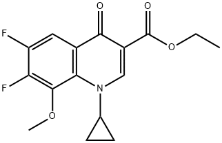 1-Cyclopropyl-6,7-difluoro-1,4-dihydro-8-methoxy-4-oxo-3-quinolinecarboxylic acid ethyl ester Structure