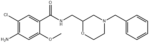 4-amino-N-((4-benzyl-2-morpholinyl)methyl)-5-chloro-2-methoxybenzamide Struktur