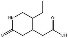 5-ethyl-2-oxo-4-piperidineacetic acid Struktur