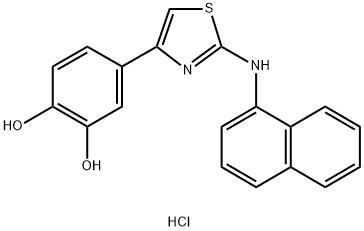 4-(3,4-dihydroxyphenyl)-2-(1-naphthylamino)-1,3-thiazol-3-ium chloride Struktur