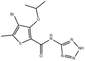 4-Bromo-5-methyl-3-(1-methylethoxy)-N-(1H-tetrazole-5-yl)-2-thiophenecarboxamide Struktur