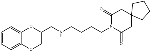 8-[4-(1,4-BENZODIOXAN-2-YLMETHYLAMINO)BUTYL]-8-AZASPIRO[4.5]DECANE-7,9-DIONE HYDROCHLORIDE Struktur