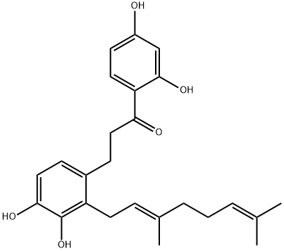 3,4,2',4'-tetrahydroxy-2-geranyldihydrochalcone Struktur