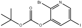 2-Bromo-5-iodopyridin-3-yl tert-butyl carbonate Struktur