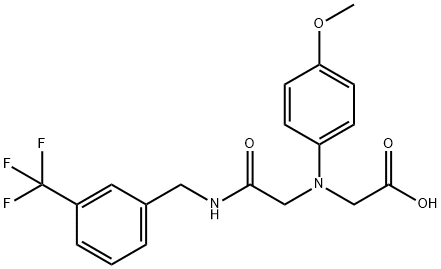 [(4-methoxyphenyl)(2-oxo-2-{[3-(trifluoromethyl)benzyl]amino}ethyl)amino]acetic acid Struktur