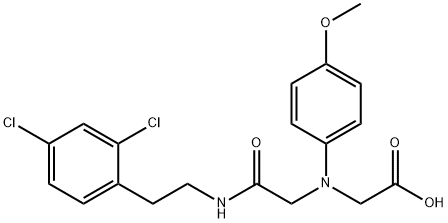 [(2-{[2-(2,4-dichlorophenyl)ethyl]amino}-2-oxoethyl)(4-methoxyphenyl)amino]acetic acid Struktur