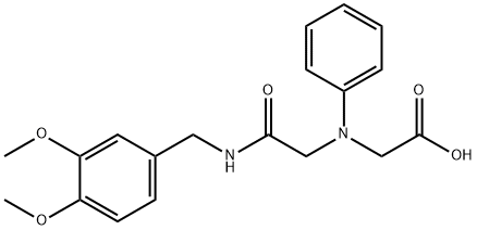 [{2-[(3,4-dimethoxybenzyl)amino]-2-oxoethyl}(phenyl)amino]acetic acid Struktur