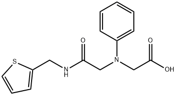 [{2-oxo-2-[(2-thienylmethyl)amino]ethyl}(phenyl)amino]acetic acid Struktur