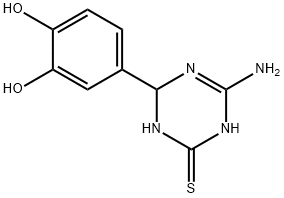 4-(4-amino-6-mercapto-1,2-dihydro-1,3,5-triazin-2-yl)benzene-1,2-diol Struktur