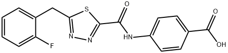 4-({[5-(2-fluorobenzyl)-1,3,4-thiadiazol-2-yl]carbonyl}amino)benzoic acid Struktur