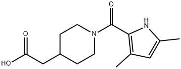 {1-[(3,5-dimethyl-1H-pyrrol-2-yl)carbonyl]piperidin-4-yl}acetic acid Struktur