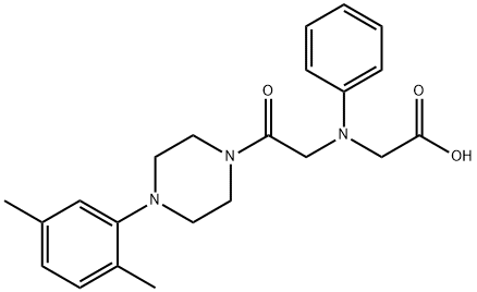 [{2-[4-(2,5-dimethylphenyl)piperazin-1-yl]-2-oxoethyl}(phenyl)amino]acetic acid Struktur