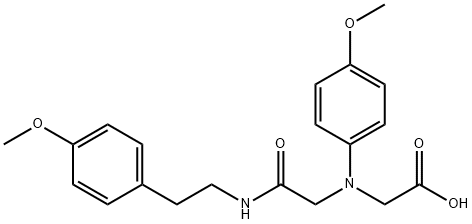 [(4-methoxyphenyl)(2-{[2-(4-methoxyphenyl)ethyl]amino}-2-oxoethyl)amino]acetic acid Struktur