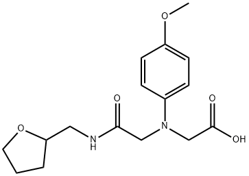 ((4-methoxyphenyl){2-oxo-2-[(tetrahydrofuran-2-ylmethyl)amino]ethyl}amino)acetic acid Struktur