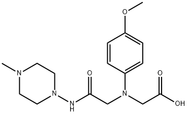 ((4-methoxyphenyl){2-[(4-methylpiperazin-1-yl)amino]-2-oxoethyl}amino)acetic acid Struktur