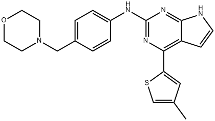 7H-Pyrrolo[2,3-d]pyriMidin-2-aMine, 4-(4-Methyl-2-thienyl)-N-[4-(4-MorpholinylMethyl)phenyl]- Struktur