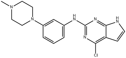 7H-Pyrrolo[2,3-d]pyriMidin-2-aMine, 4-chloro-N-[3-(4-Methyl-1-piperazinyl)phenyl]- Struktur