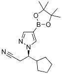 (R)-3-cyclopentyl-3-(4-(4,4,5,5-tetraMethyl-1,3,2-dioxaborolan-2-yl)-1H-pyrazol-1-yl)propanenitrile Struktur