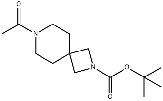 2,7-Diazaspiro[3.5]nonane-2-carboxylic acid, 7-acetyl-, 1,1-diMethylethyl ester Struktur