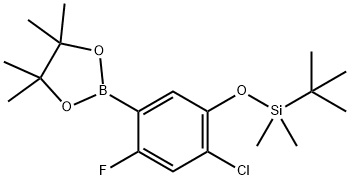 4-Chloro-2-fluoro-5-(TBDMSO)phenylboronic acid, Struktur