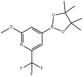 2-Methoxy-4-(4,4,5,5-tetramethyl-1,3,2-dioxaborolan-2-yl)-6-(trifluoromethyl)pyridine Struktur