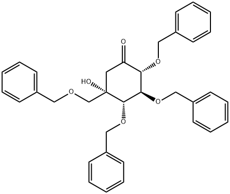 (2R,3S,4S,5S)-5-Hydroxy-2,3,4-tris(phenylmethoxy)-5-[(phenylmethoxy)methyl]-cyclohexanone Structure