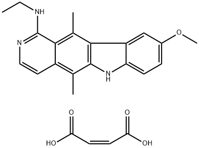 5,11-Dimethyl-N-ethyl-9-methoxy-6H-pyrido(4,3-b)carbazol-1-amine malea te Struktur