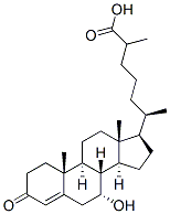 Cholest-4-en-26-oic acid, 7-hydroxy-3-oxo-, (7alpha)- Struktur