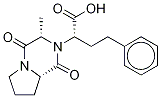 [3S-[2(R*),3α,8aβ]]-Hexahydro-3-Methyl-1,4-dioxo-α-(2-phenylethyl)pyrrolo[1,2-a]pyrazine-2(1H)-acetic Acid Struktur