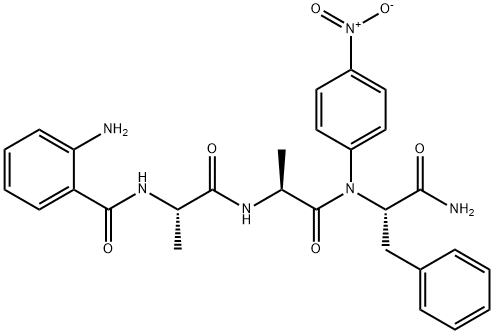 N-anthraniloyl-alanyl-alanyl-phenylalanyl-4-nitroanilide Struktur