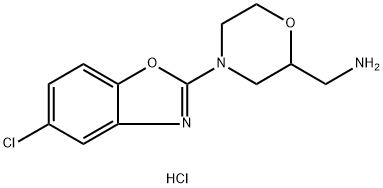 [4-(5-chloro-1,3-benzoxazol-2-yl)morpholin-2-yl]methylamine hydrochloride Struktur