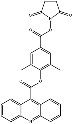 2',6'-DiMethylcarbonylphenyl 9-Acridinecarboxylate 4'-NHS Ester Struktur