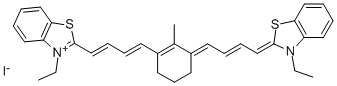 3-ETHYL-2-[(1E,3E)-4-(3-((E,2E)-4-[3-ETHYL-1,3-BENZOTHIAZOL-2(3H)-YLIDENE]-2-BUTENYLIDENE)-2-METHYL-1-CYCLOHEXEN-1-YL)-1,3-BUTADIENYL]-1,3-BENZOTHIAZOL-3-IUM IODIDE Struktur