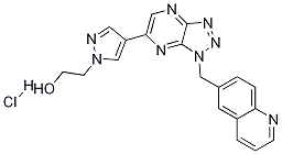 1H-Pyrazole-1-ethanol, 4-[1-(6-quinolinylMethyl)-1H-1,2,3-triazolo[4,5-b]pyrazin-6-yl]-, hydrochloride Struktur