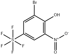 3-Bromo-4-hydroxy-5-nitrophenylsulphur pentafluoride Struktur