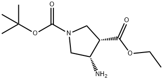 1-tert-butyl 3-ethyl (3S,4S)-4-aminopyrrolidine-1,3-dicarboxylate Struktur