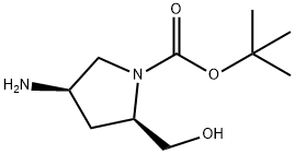 (2R,4R)-1-BOC-2-hydroxyMethyl-4-aMino Pyrrolidine-HCl Struktur