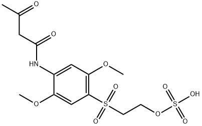 2-(2,5-dimethoxy-4-(3-oxobutanamido)phenylsulfonyl)ethyl hydrogen sulfate Struktur