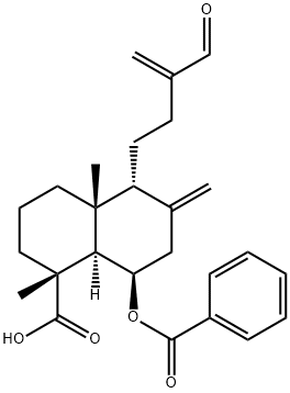 methyl (1R,4aR,5S,8R,8aR)-8-benzoyloxy-5-(3-formylbut-3-enyl)-4a-methyl-6-methylidene-decalin-1-carboxylate Struktur