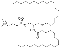 1-PALMITYLTHIO-2-PALMITOYLAMIDO-1,2-DIDEOXY-SN-GLYCERO-3-PHOSPHOCHOLINE Struktur