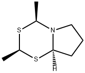 4H-Pyrrolo2,1-d-1,3,5-dithiazine, tetrahydro-2,4-dimethyl-, 2S-(2.alpha.,4.alpha.,8a.beta.)- Struktur