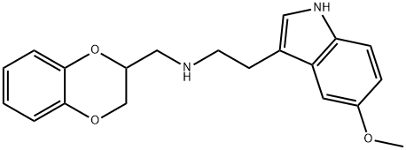 N-((2,3-dihydro-1,4-benzodioxin-2-yl)methyl)-5-methoxy-1H-indole-3-ethanamine Struktur