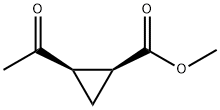 Cyclopropanecarboxylic acid, 2-acetyl-, methyl ester, (1S-cis)- (9CI) Struktur