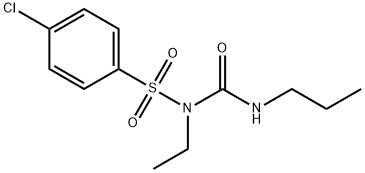 1-(4-chlorophenyl)sulfonyl-1-ethyl-3-propyl-urea Struktur