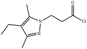 3-(4-ethyl-3,5-dimethyl-1H-pyrazol-1-yl)propanoyl chloride Struktur