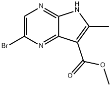 2-BroMo-6-Methyl-5H-pyrrolo[2,3-b]pyrazine-7-carboxylic acid Methyl ester Struktur