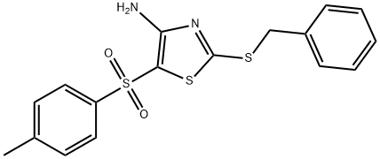 4-AMINO-2-BENZYLTHIO-5-TOSYLTHIAZOLE Struktur