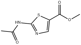 Methyl 2-(acetylamino)-1,3-thiazole-5-carboxylate, 2-Acetamido-5-(methoxycarbonyl)-1,3-thiazole Struktur